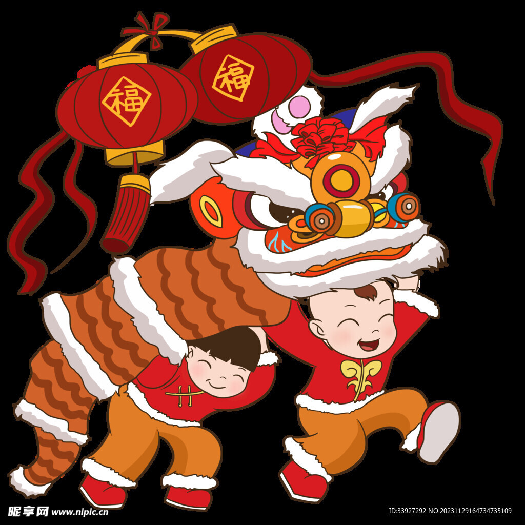 舞獅插畫