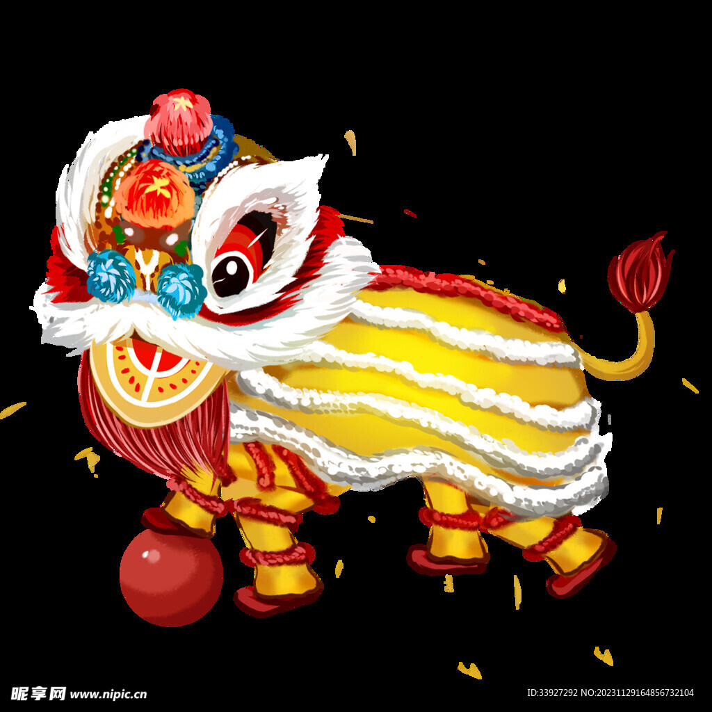 舞獅插畫