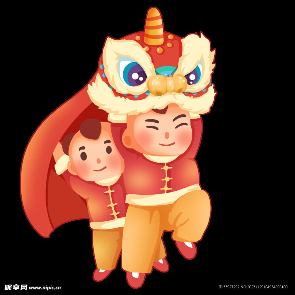 舞獅插畫
