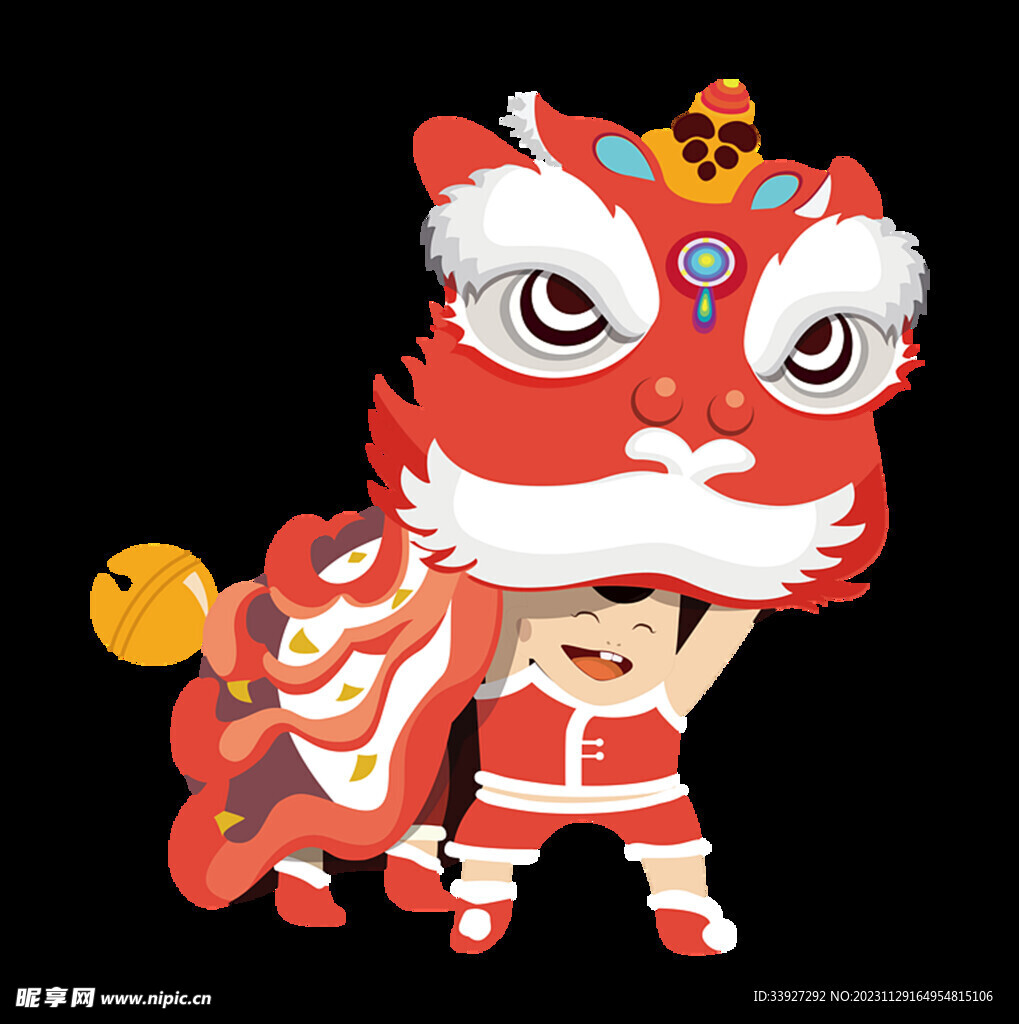 舞獅插畫