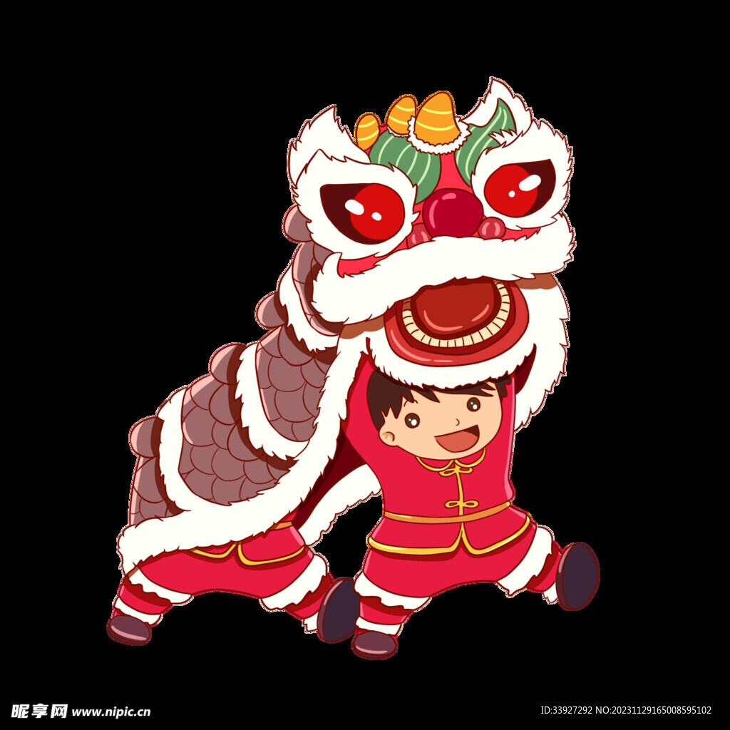 舞獅插畫