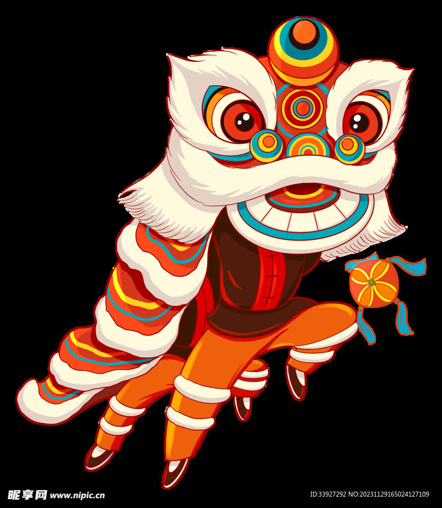 舞獅插畫