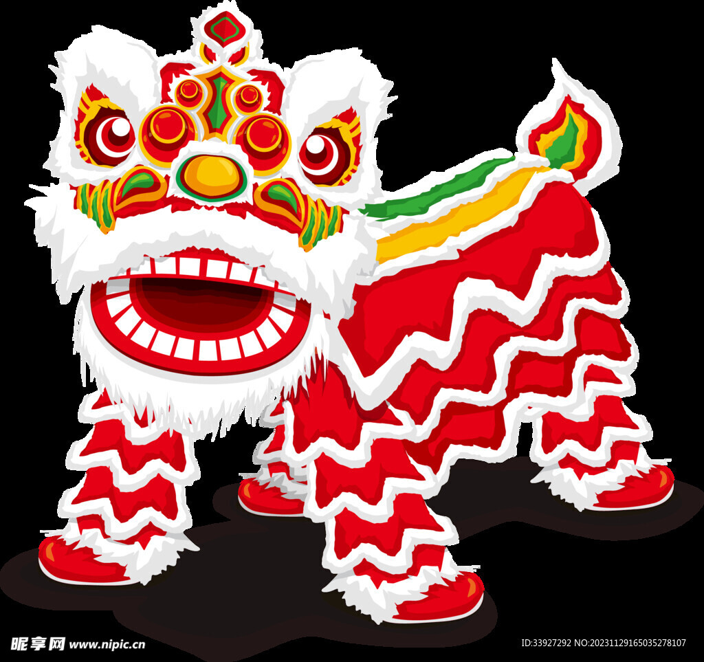 舞獅插畫