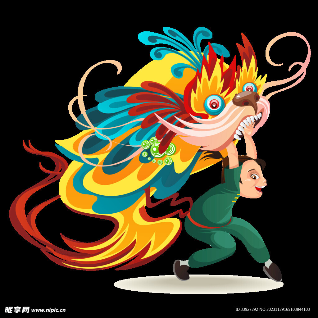 舞獅插畫
