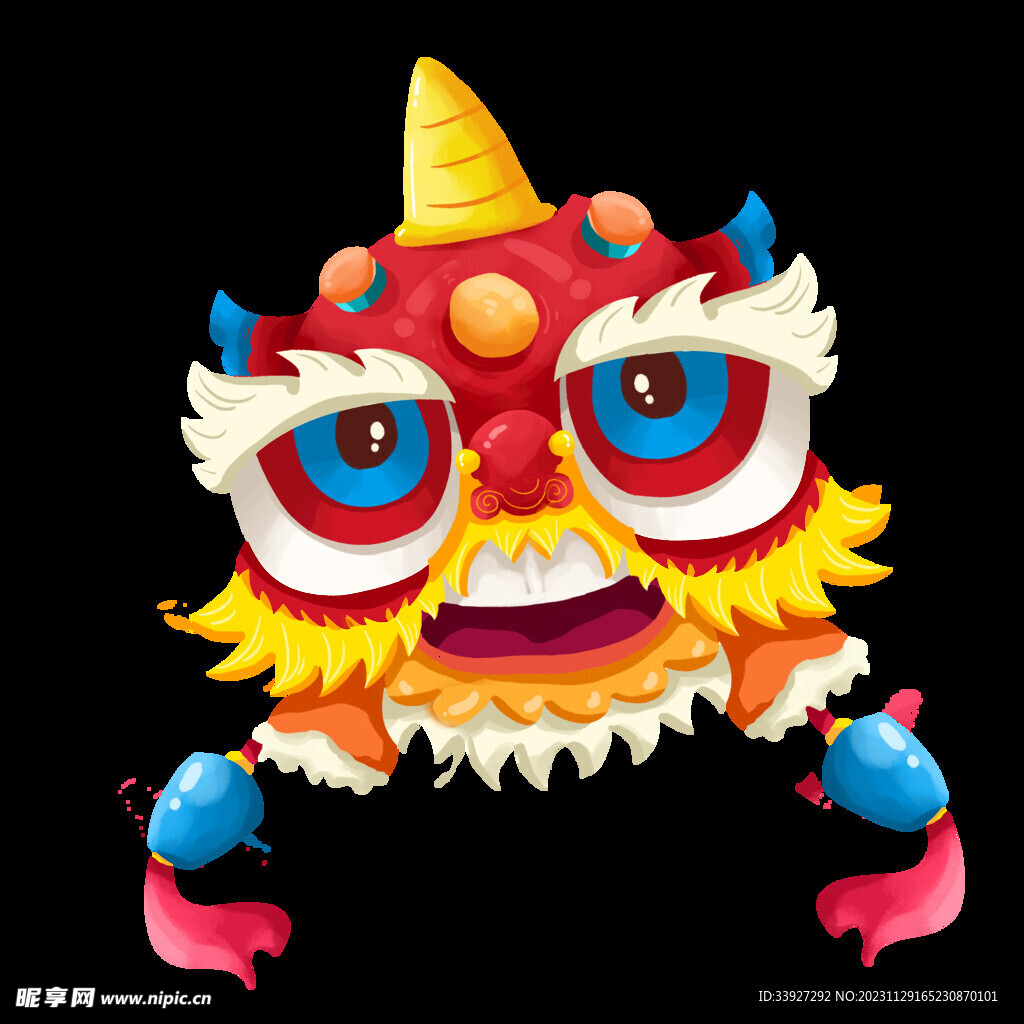 舞獅插畫