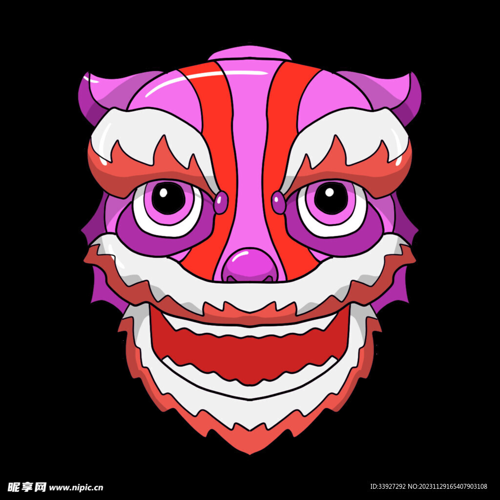 舞獅插畫