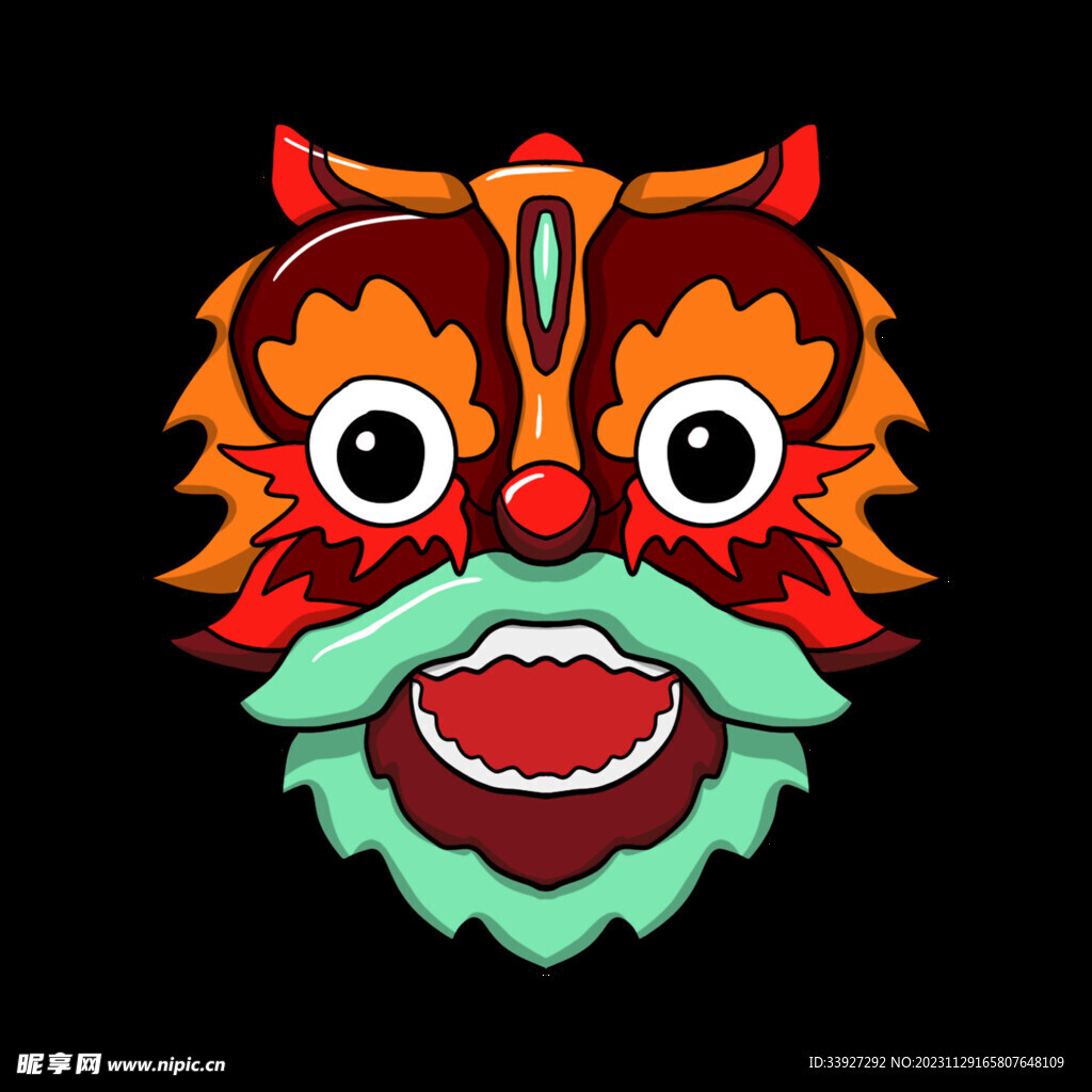 舞獅插畫