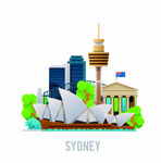 悉尼城市插画