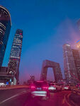 北京夜景车流