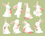 手绘卡通兔子