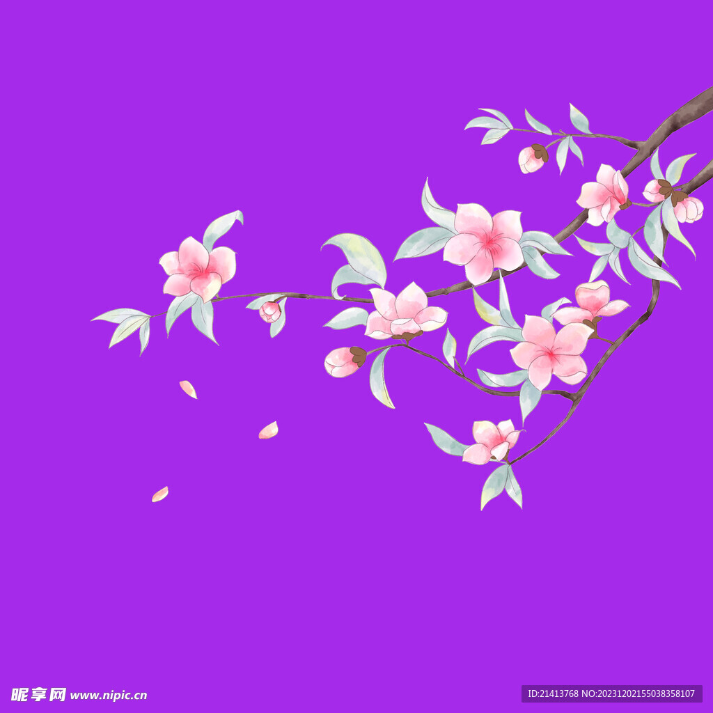 手繪櫻花桃花 