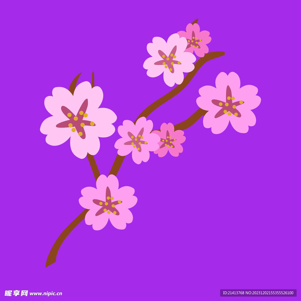 手繪櫻花桃花 