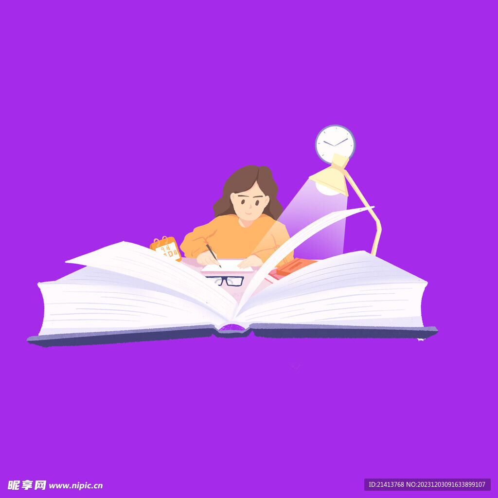 手繪書本讀書