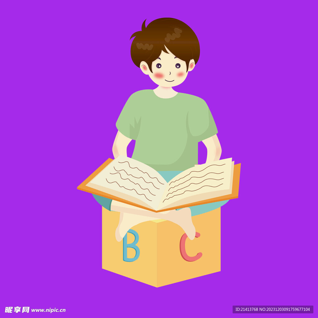 手繪書本讀書