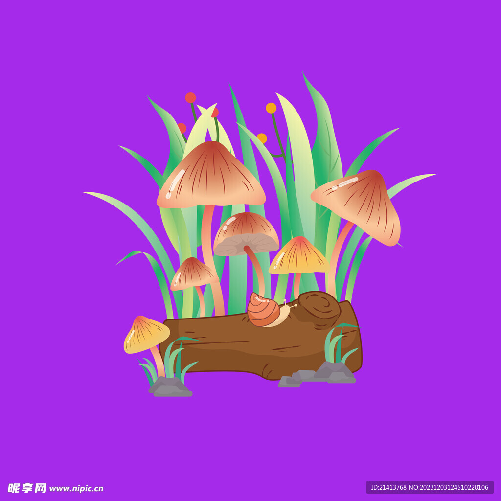 手繪綠植綠葉