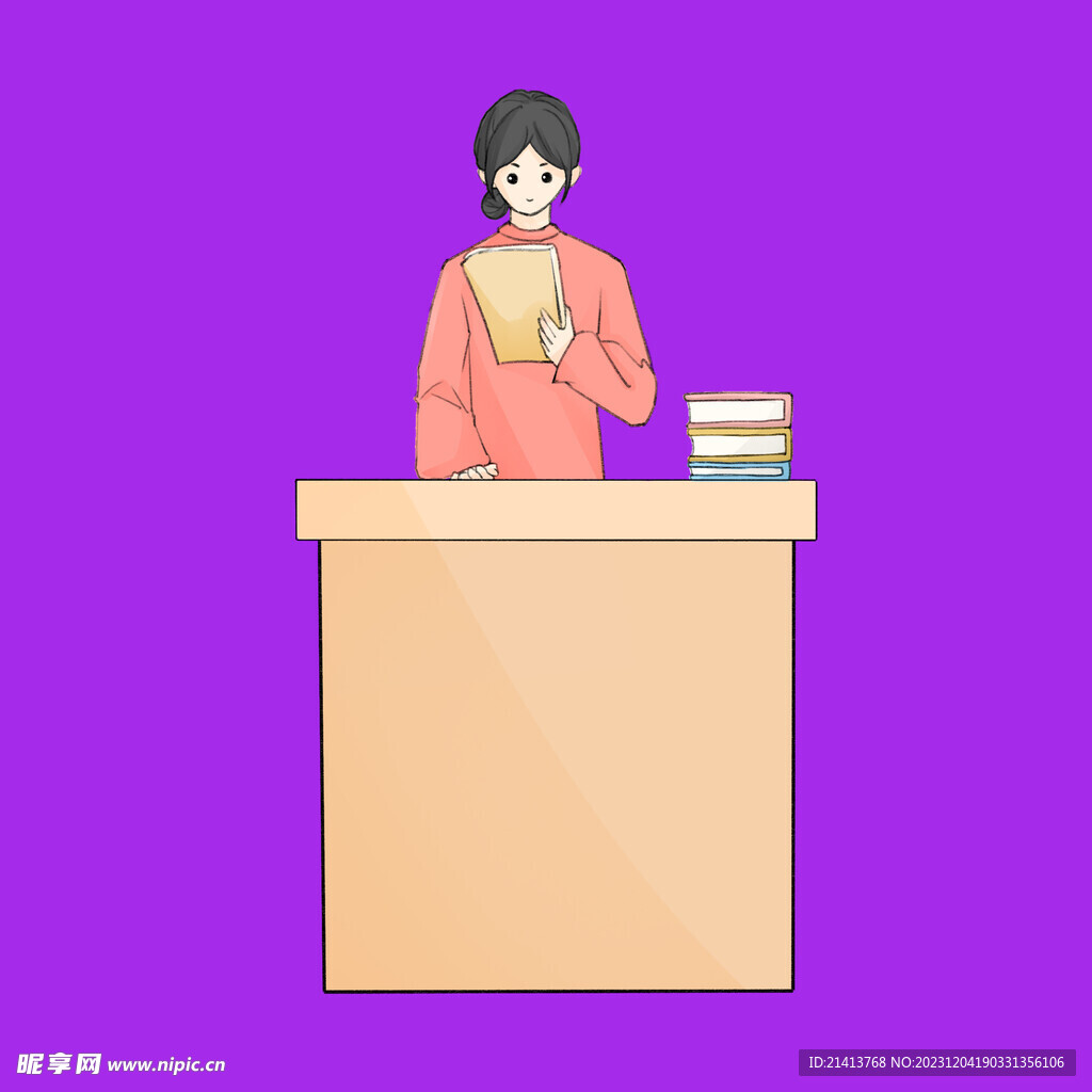 手繪教師人物
