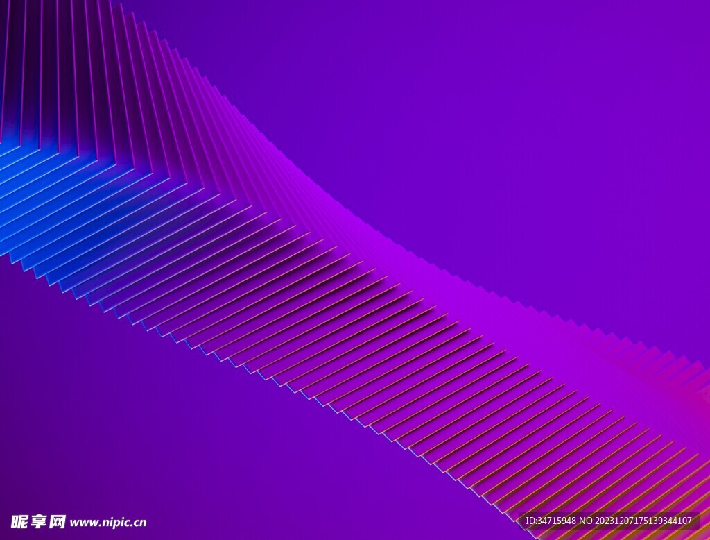 3d紫色玻璃质感抽象科技线条