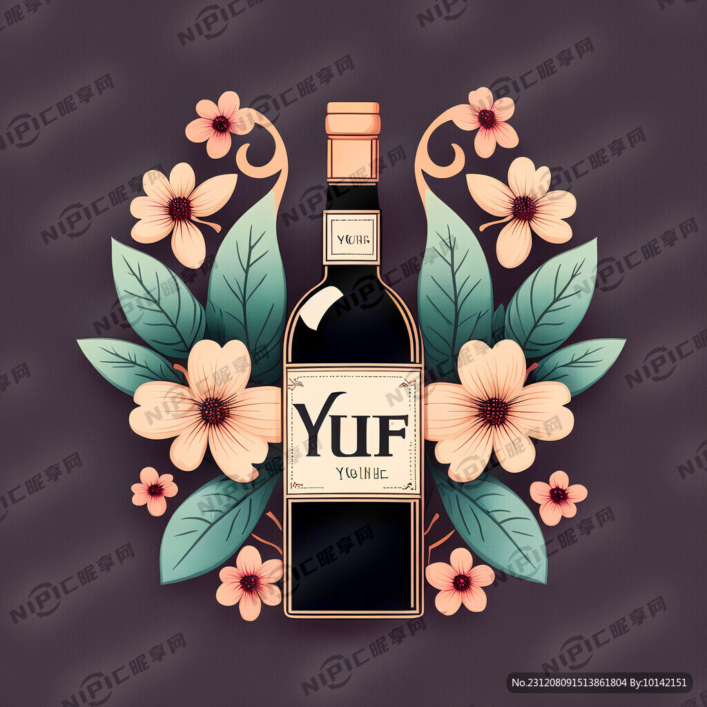 你能幫我畫一個小清新風格的酒標