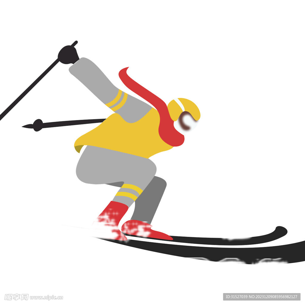 卡通滑雪人物