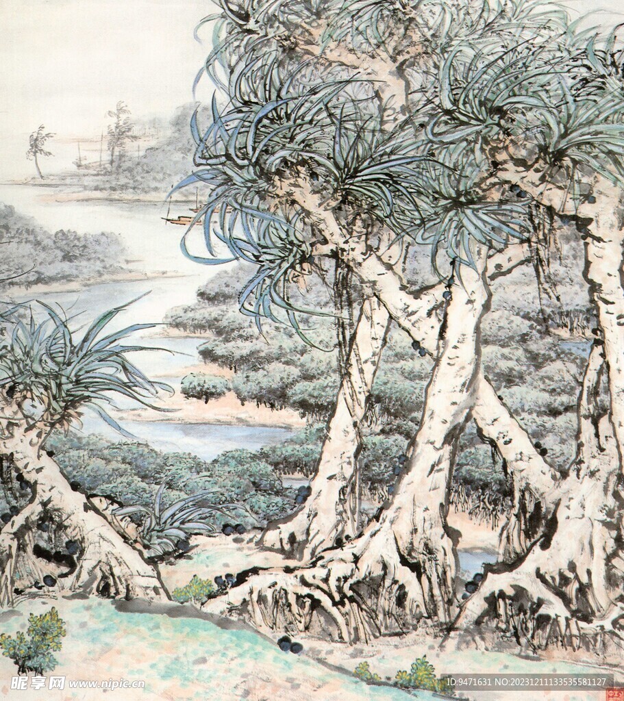 關山月作品南海蔭綠州