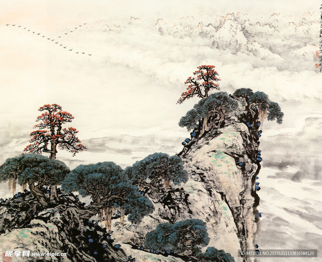 關(guān)山月作品江南塞北天邊雁