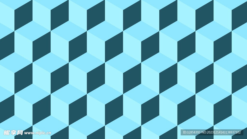 蓝色3d规则方形抽象科技纹理