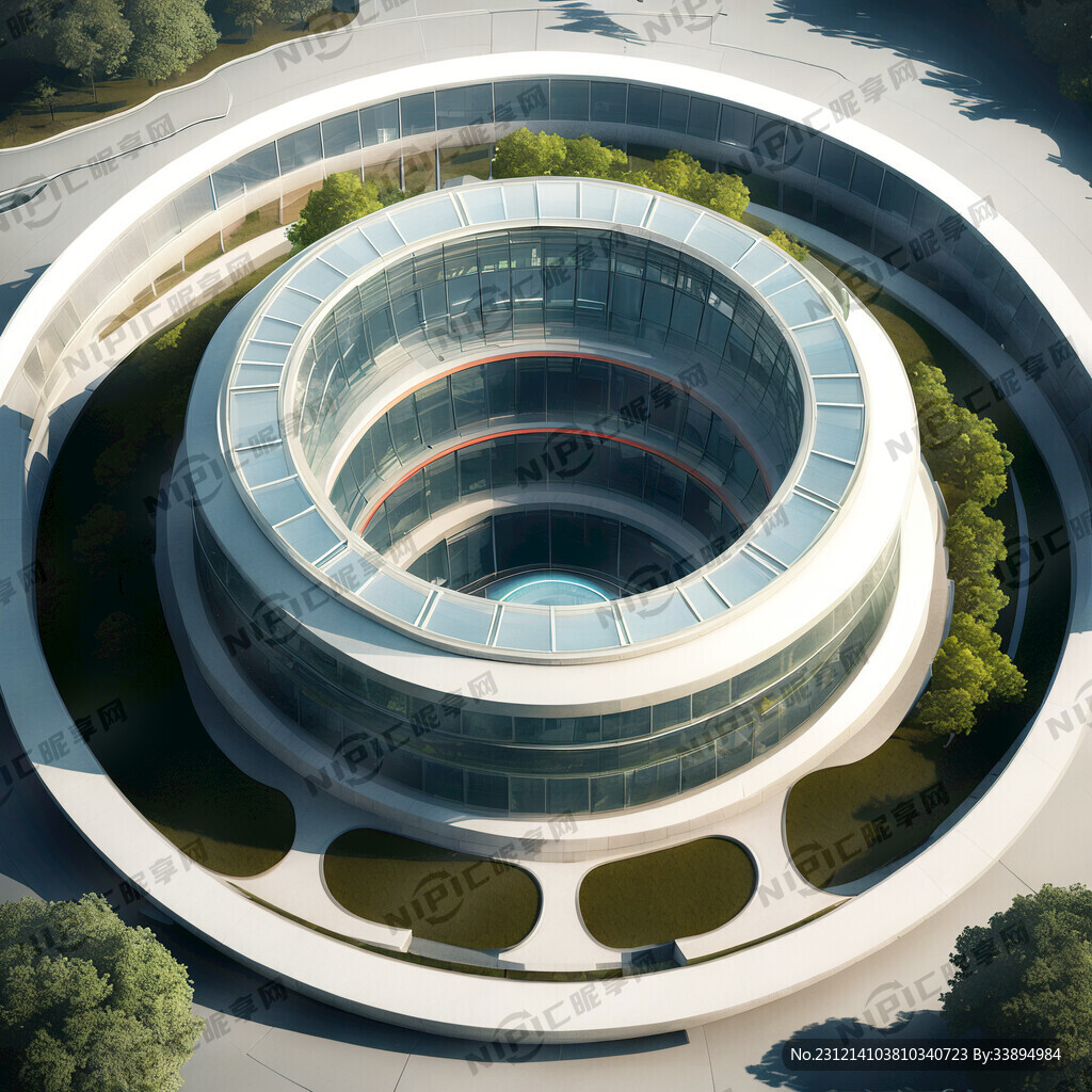圓形未來(lái)建筑 具有科技感
