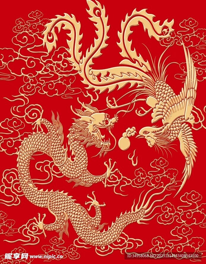 龍鳳婚慶背景