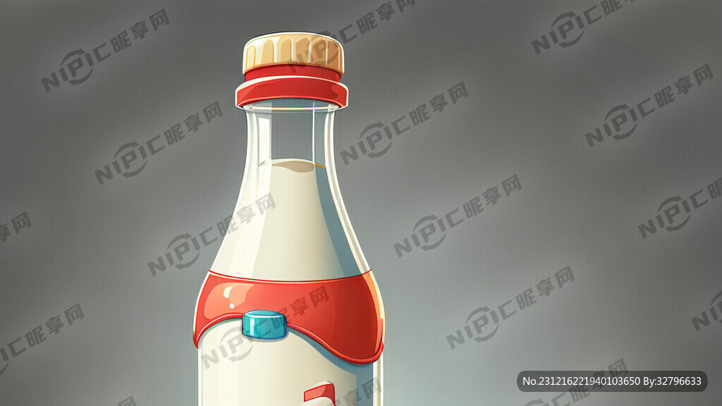 奶瓶 卡通插畫 背景白色