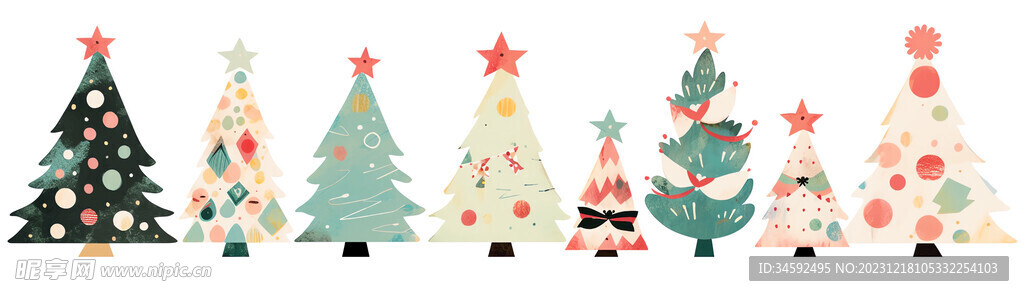 单张圣诞树装饰集合