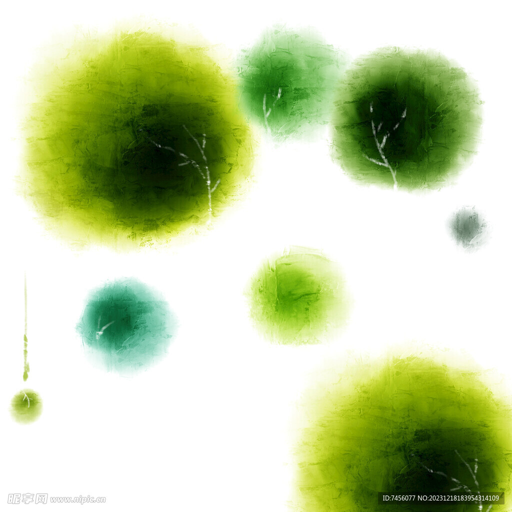 抽象绿色斑点挂画装饰画