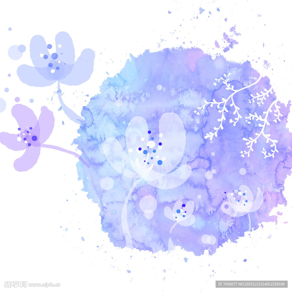 唯美紫色花卉花朵花束挂画装饰画