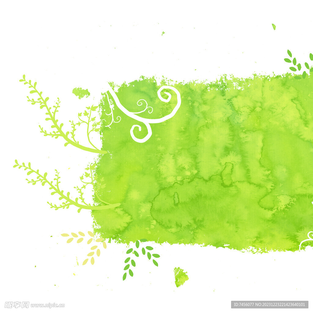 水墨绿抽象树枝挂画装饰画