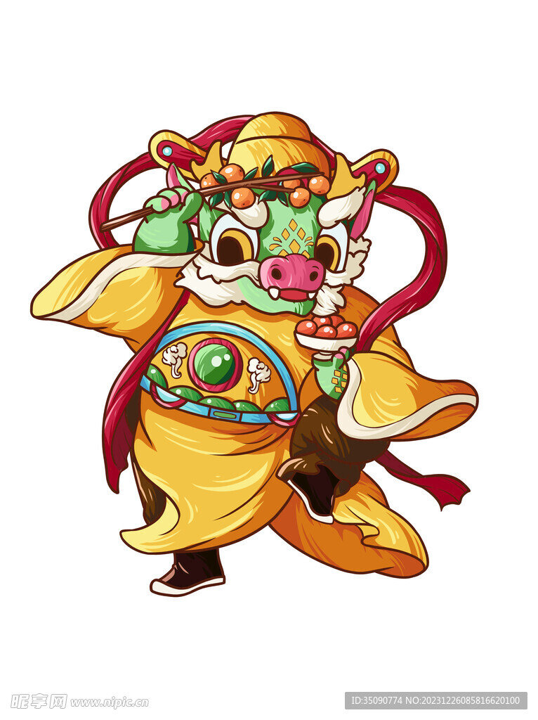 龍年卡通形象插畫