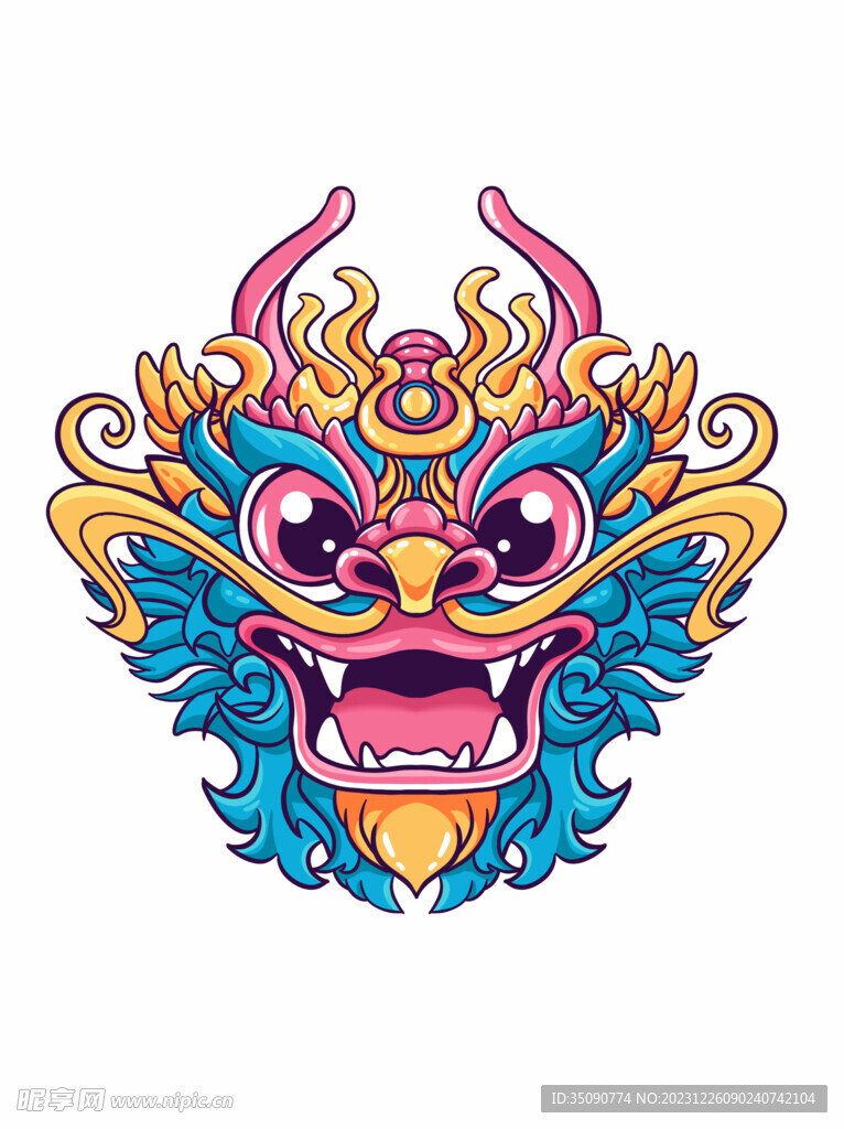 龍年卡通形象插畫