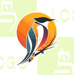 鸟元素标志logo 
