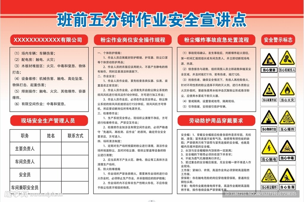 班前作業安全宣講點