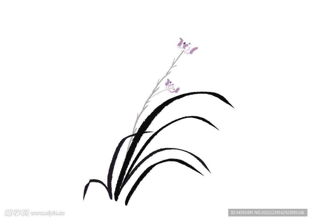 水墨蘭花
