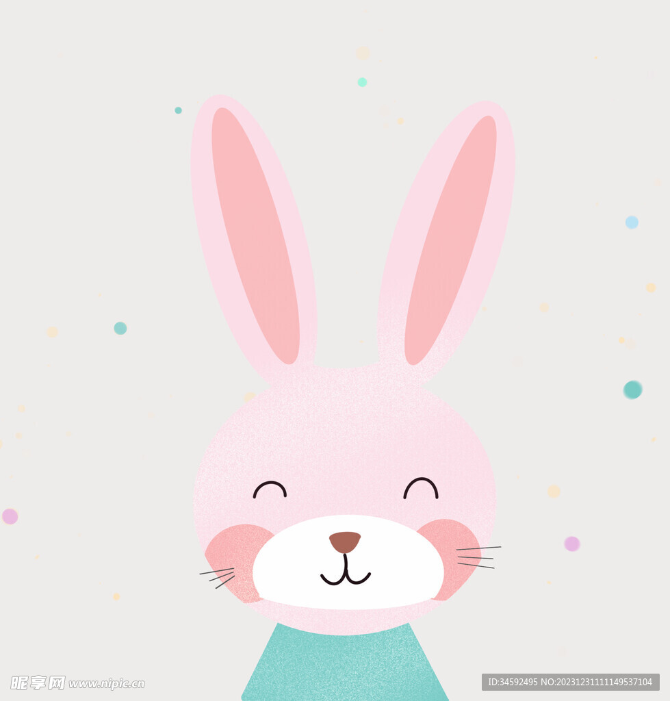 粉嫩小兔插画
