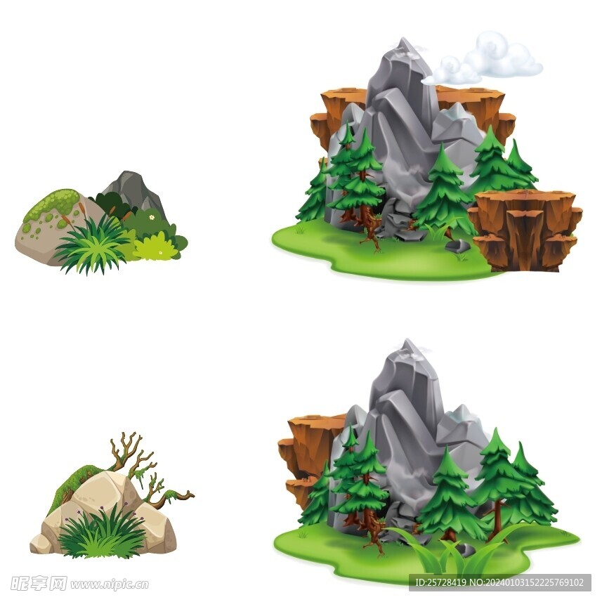 假山矢量風景