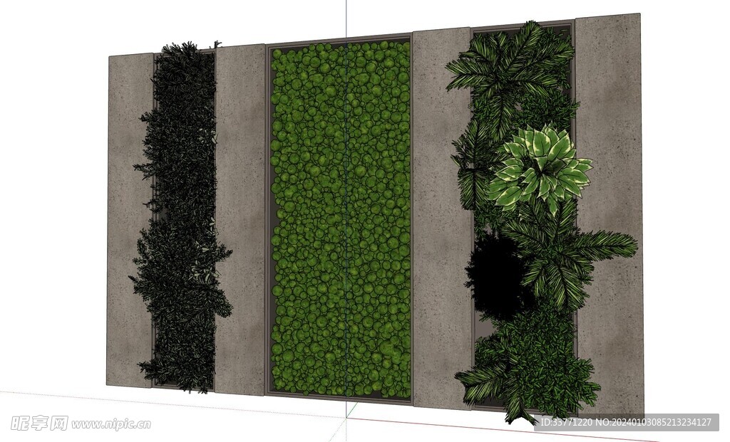 环艺植物墙模型
