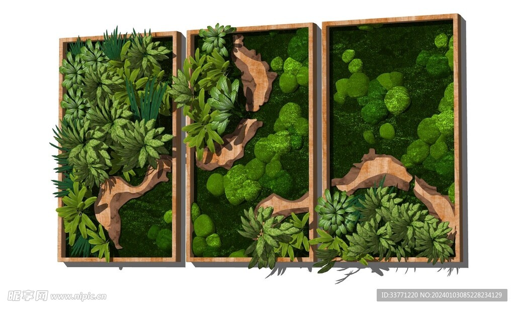 艺术植物墙模型