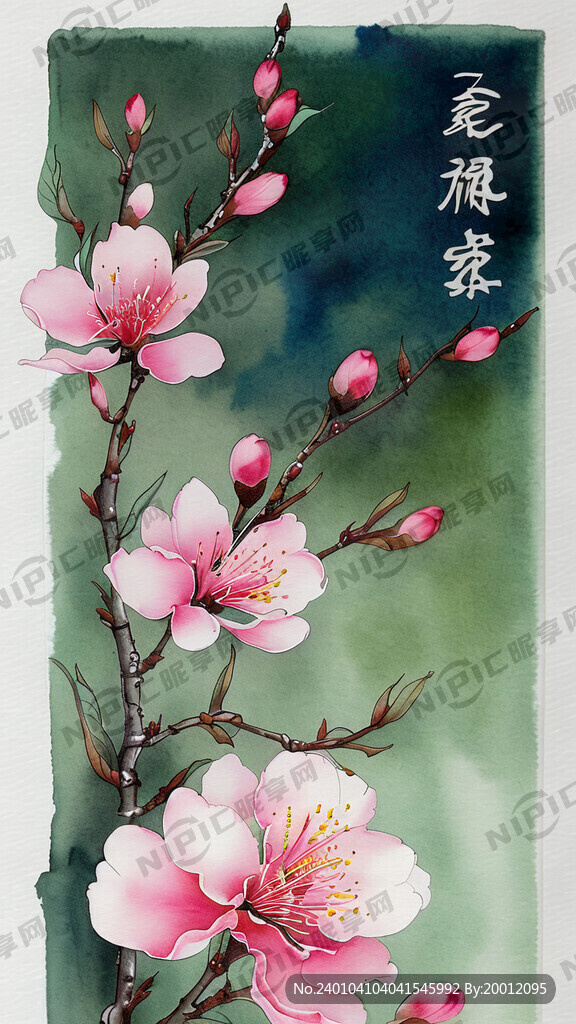 透明 桃花 中國風