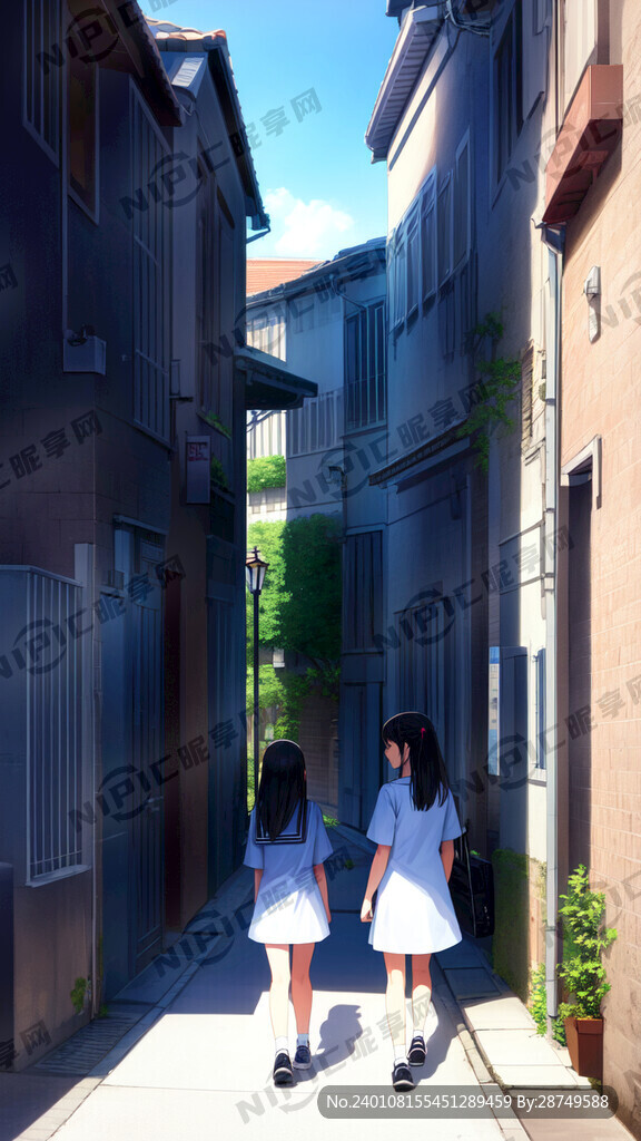 走在校園里的女生