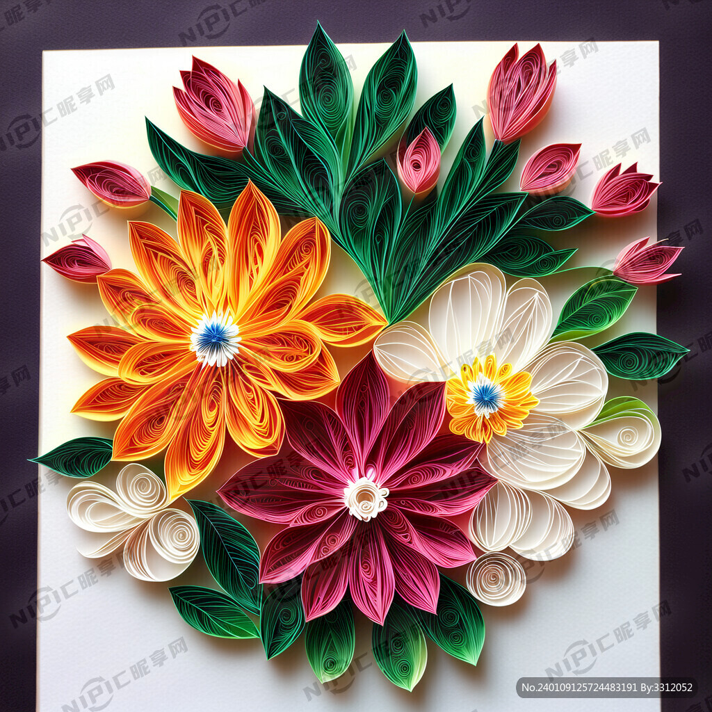 衍紙畫 花卉