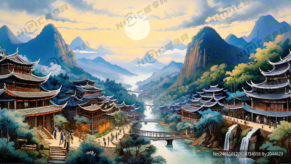 苗寨主體全景 明亮清晰