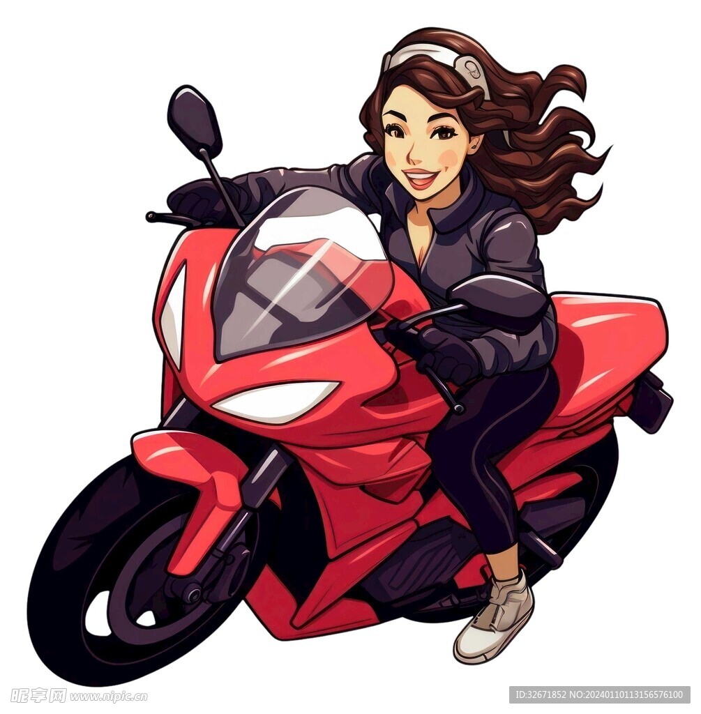 骑摩托车女人