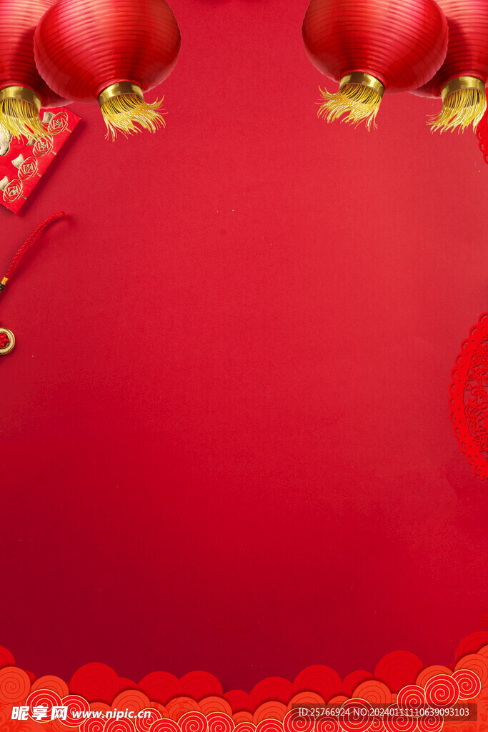 紅色燈籠新年背景圖片