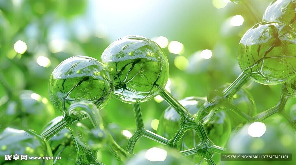 綠色 分子 抽象