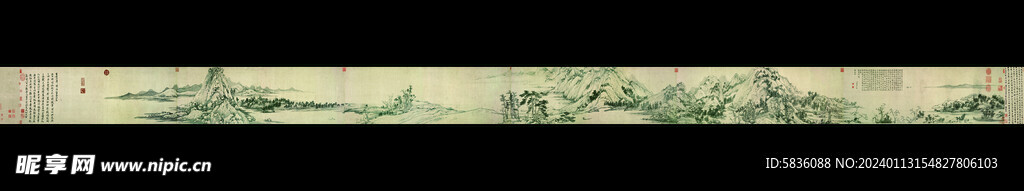 横幅长卷富春之山居图古代山水画